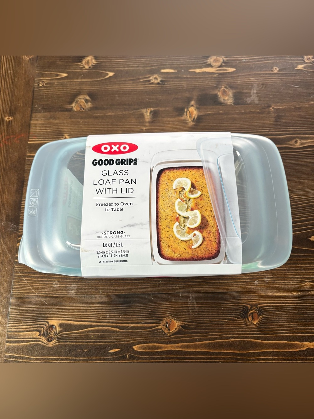 OXO Good Grips Glass Loaf Pan with Light Blue Lid